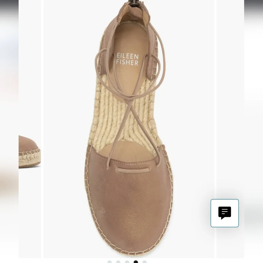 Eileen Fisher Lace Espadrille (Women) Platinum Sz 10 NWT
